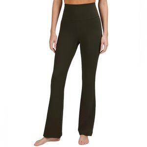 Lululemon Athletica Groove Super High Rise Flared Pants color Dark Olive size 6